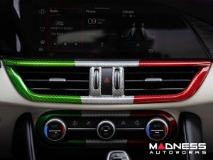 Alfa Romeo Giulia Interior Air Vent Trim - Carbon Fiber - LHD - Italian Theme - Pre '20 Models